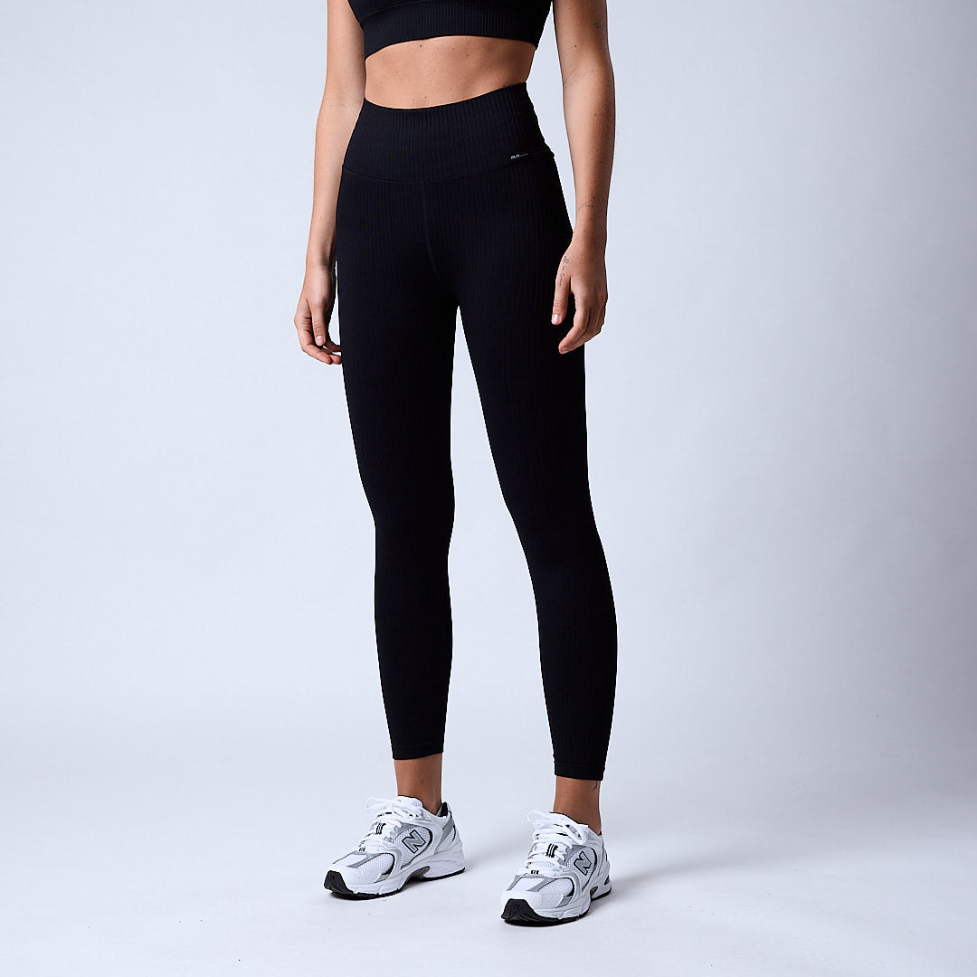 Magic ribbed seamless tights Black