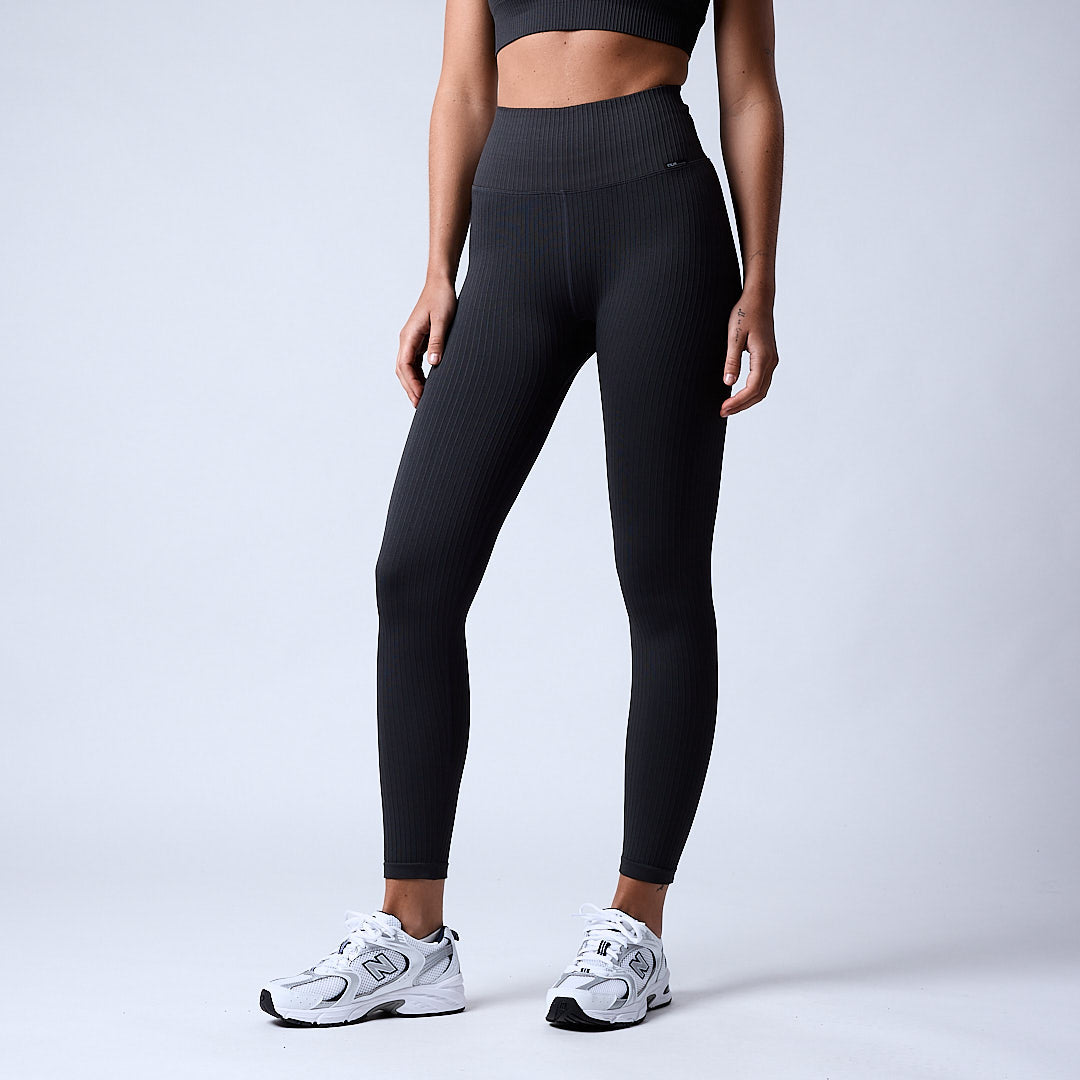 Magic ribbed seamless tights Dark grey