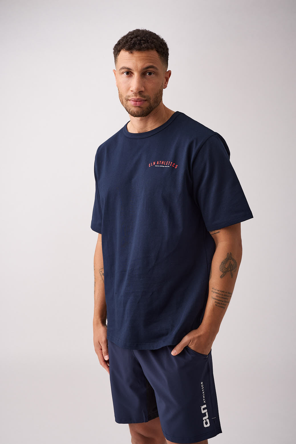 Core relaxed t-shirt back print men Navy