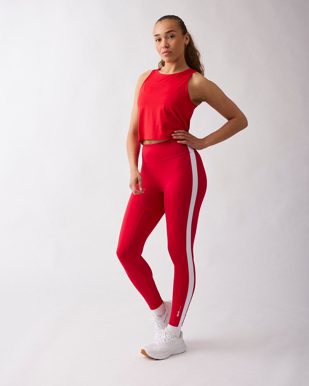 Fuse striped tights Red