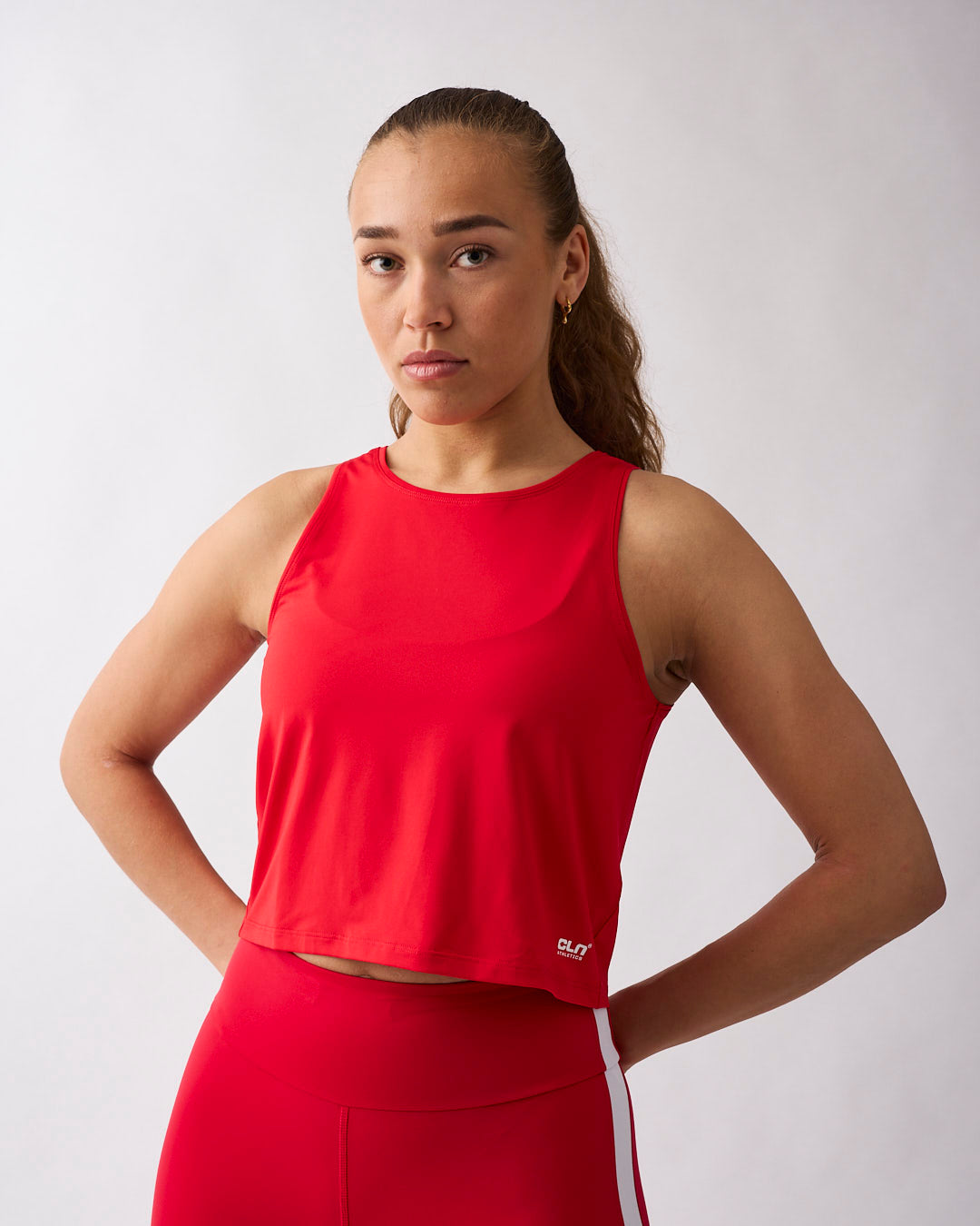 Lunar cropped tank Red