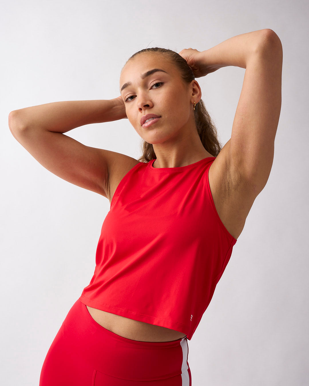 Lunar cropped tank Red