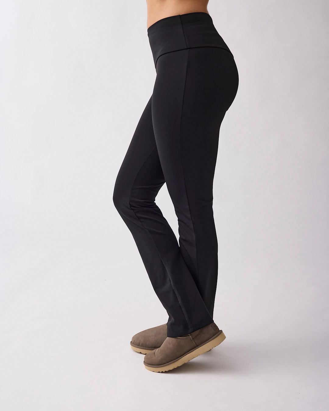 Warm flared tights Black