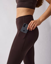 Warm pocket tights 7/8 Coffee