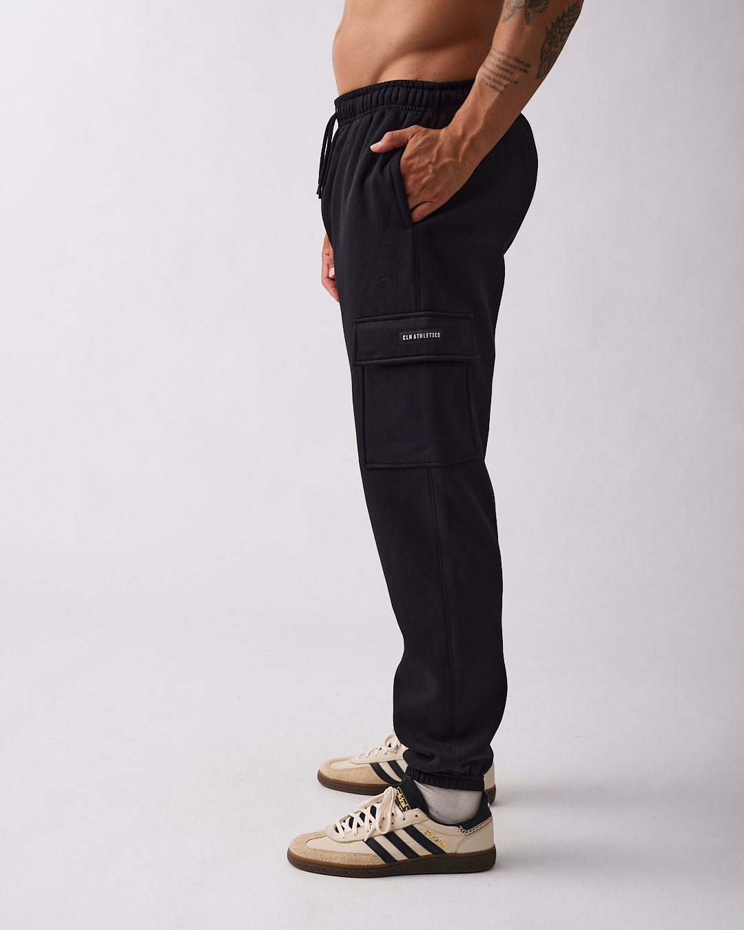 Edge cargo sweat pant Black