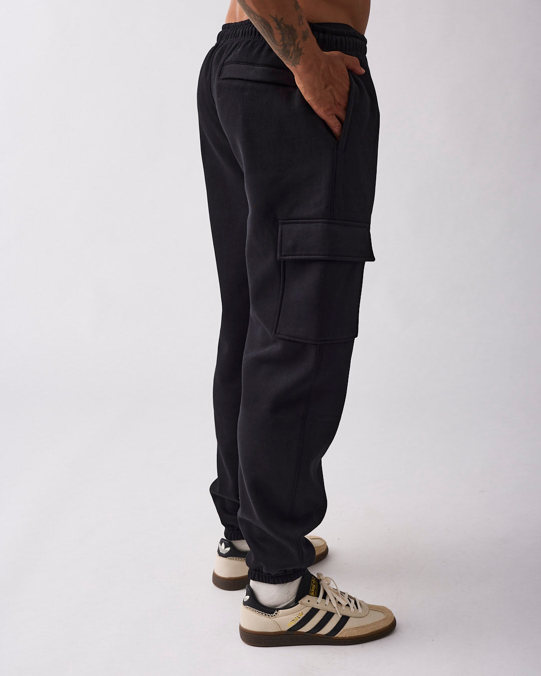 Edge cargo sweat pant Black
