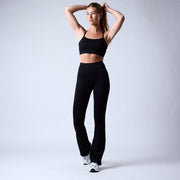 Magic ribbed flare set Black