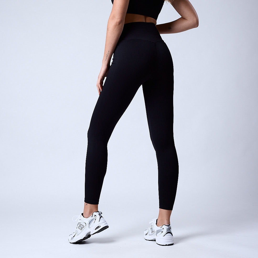 Magic ribbed seamless tights Black