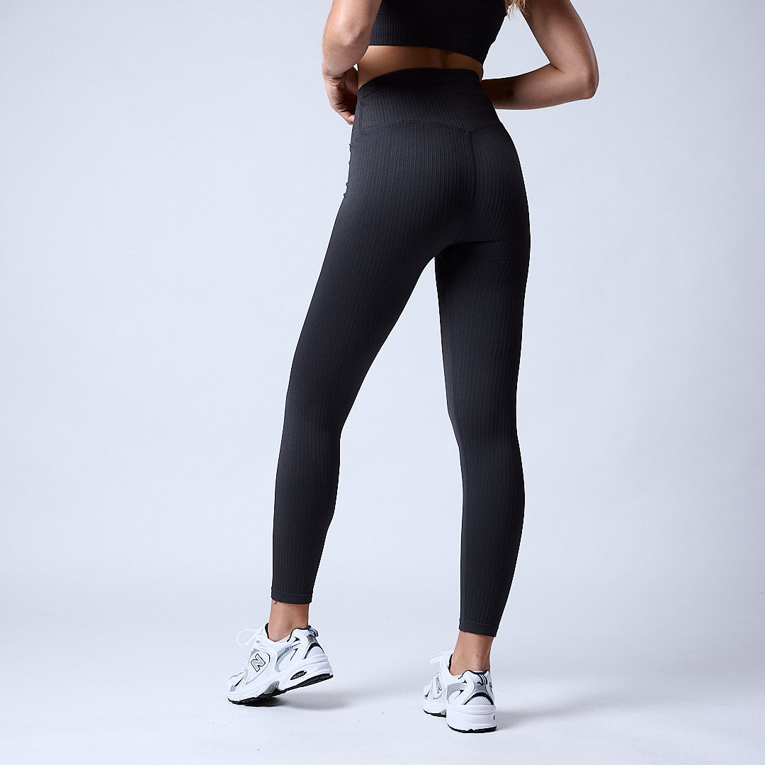 Magic ribbed seamless tights Dark grey