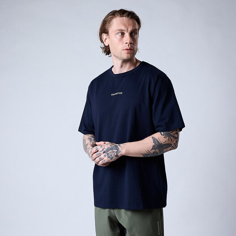 CLN Athletics Oversized t-shirt Blå Herr Core relaxed t-shirt print Men Navy