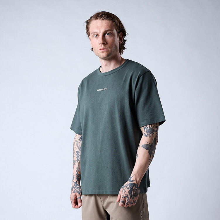 CLN Athletics Oversized t-shirt Grön Herr Core relaxed t-shirt print Men Moss green