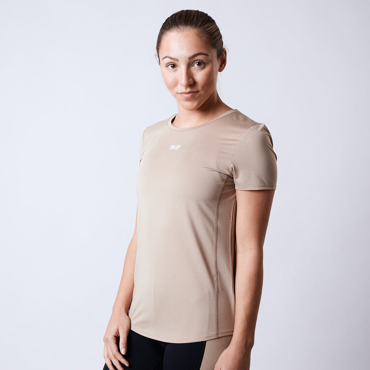 CLN Athletics T-shirt träning Beige Dam Feather mesh t-shirt Beige