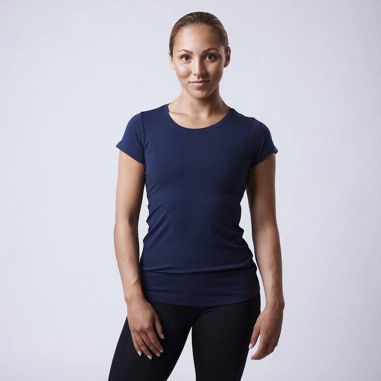 CLN Athletics T-shirt träning Blå Dam Flex ws bamboo t-shirt Navy