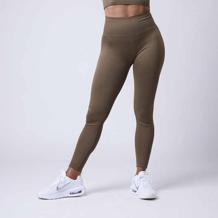 CLN Athletics Seamless tights Brun Dam Luma ribbed seamless tights Stone