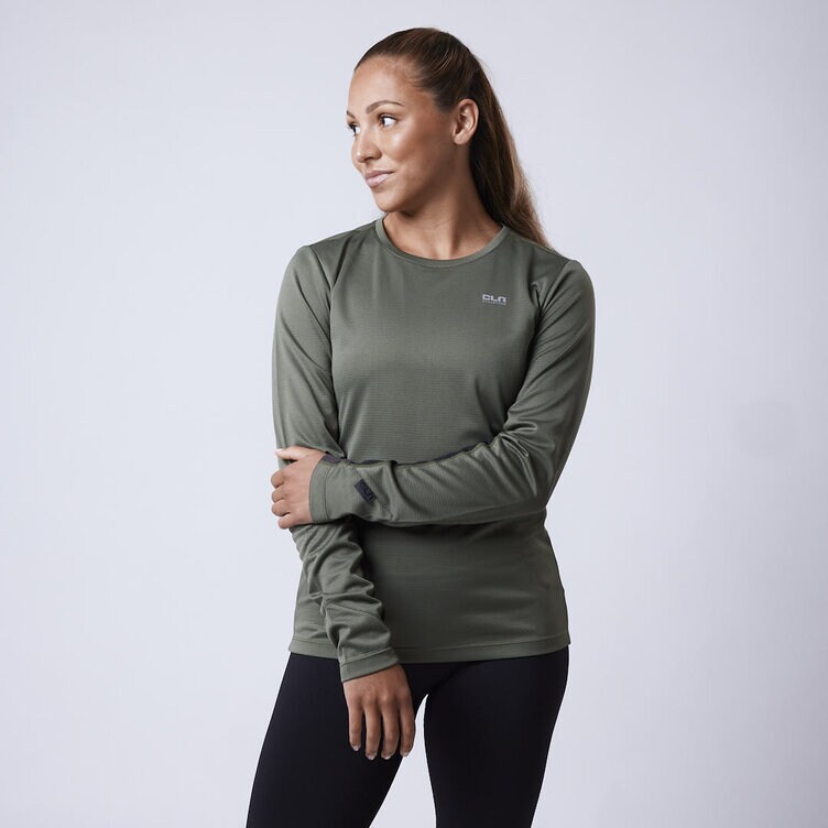 CLN Athletics Tröja träning Grön Dam Jane ws longsleeve Moss green