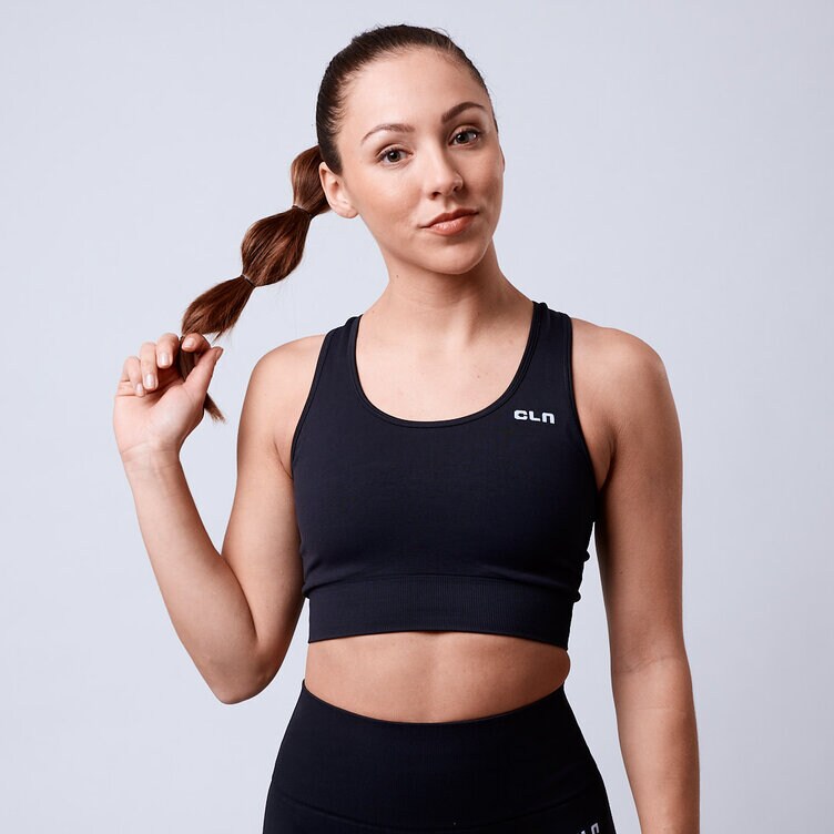 CLN Athletics Seamless sport-bh Svart Dam Victory seamless sports bra Black