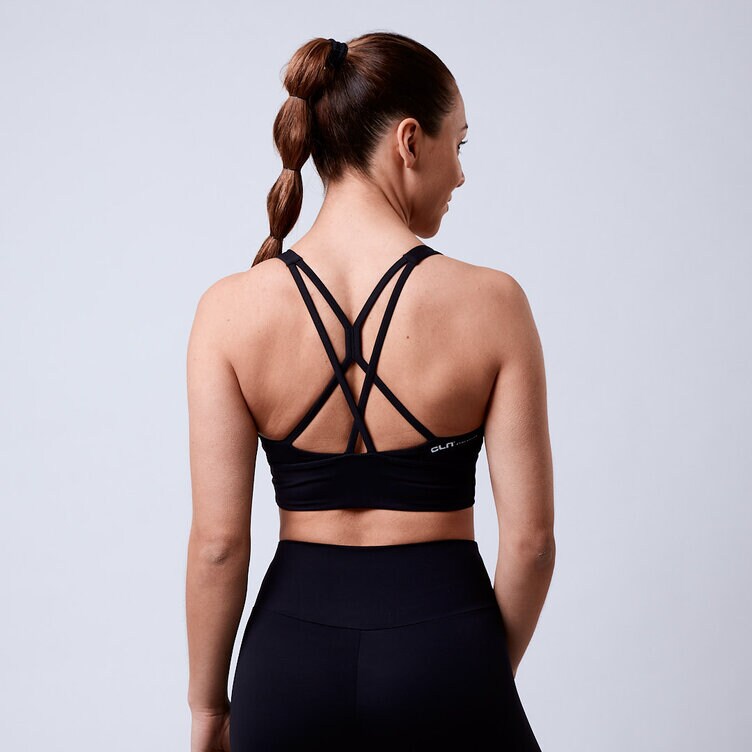 CLN Athletics Sport bh med band Svart Dam Pep sport bra Black