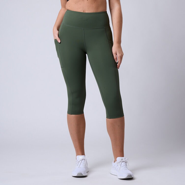 CLN Athletics Capri tights Grön Dam Fuse 3/4 pocket tights Moss green