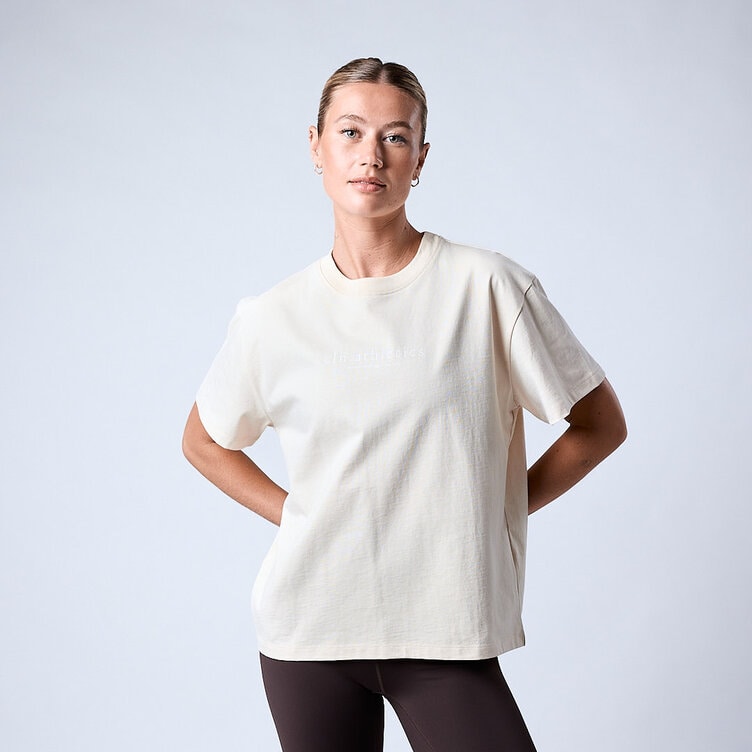 CLN Athletics Oversized t-shirt Vit Dam Core relaxed t-shirt print Wmn Cream white