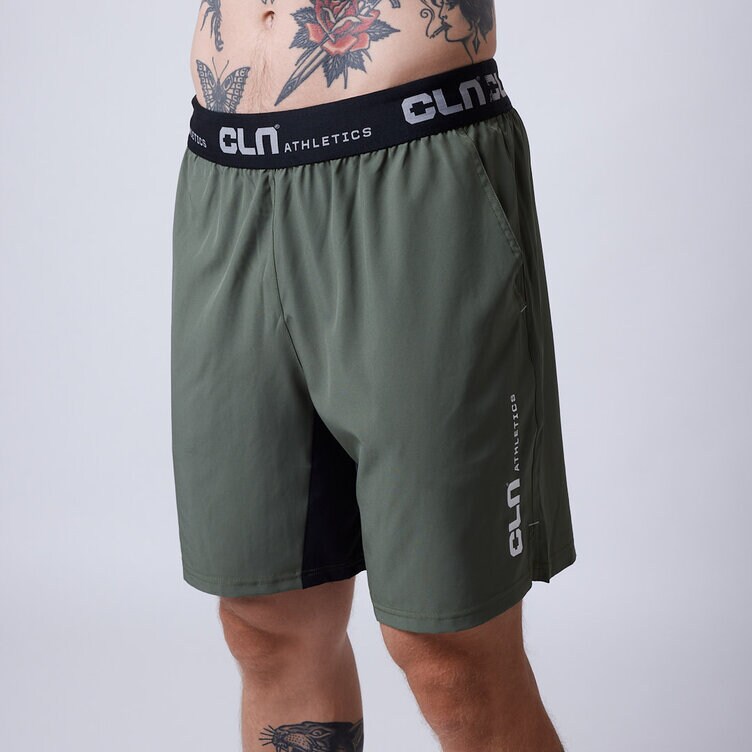 CLN Athletics Shorts träning Grön Herr Dino stretch shorts Moss green