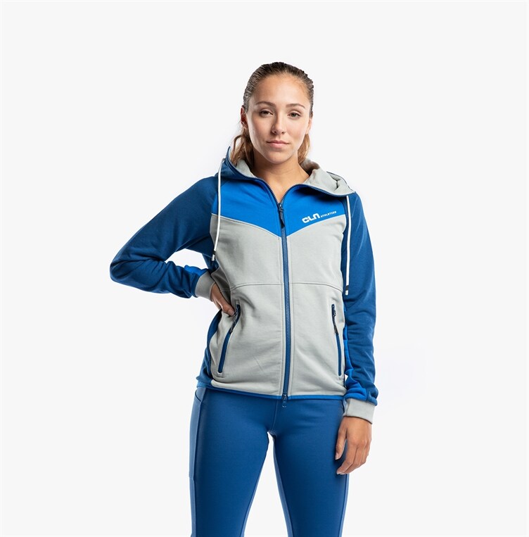 CLN Athletics Hoodie Blå Dam Swatch ws Hood Peony Blue