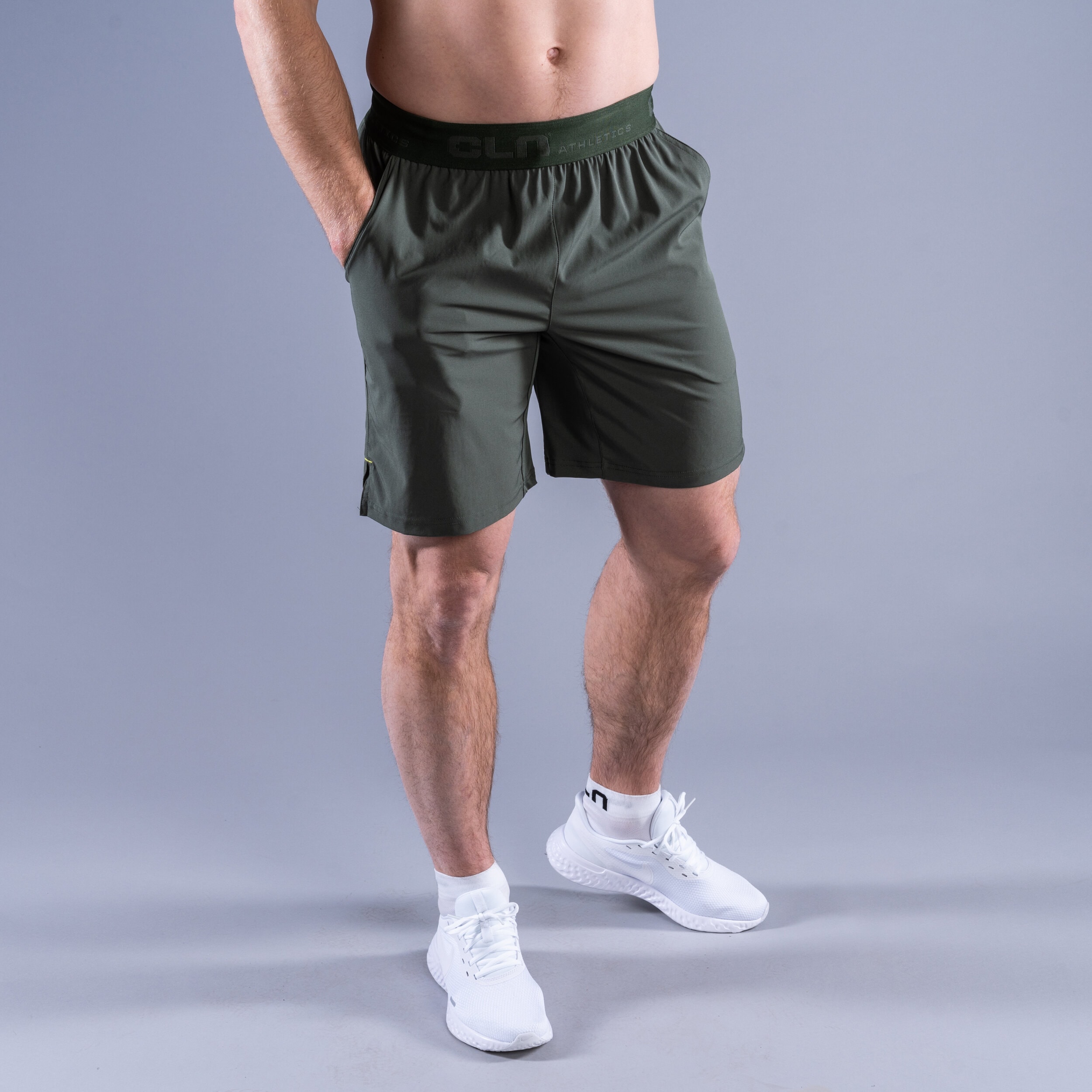 Dino stretch shorts Moss green