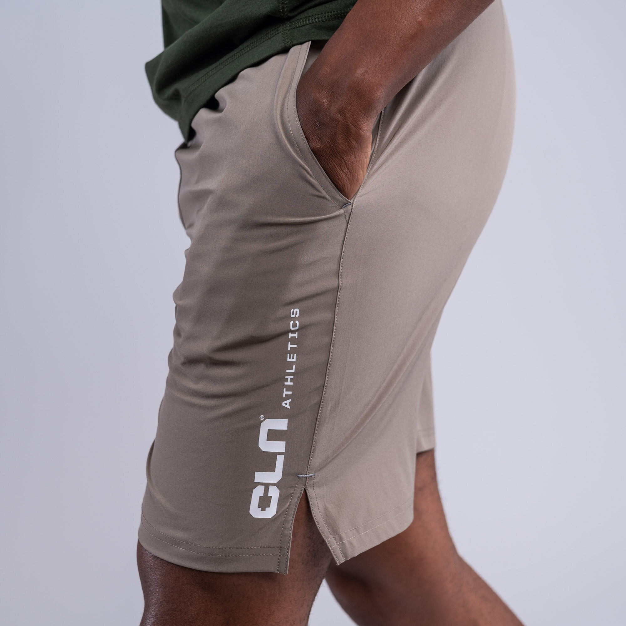 Dino stretch shorts Dark khaki
