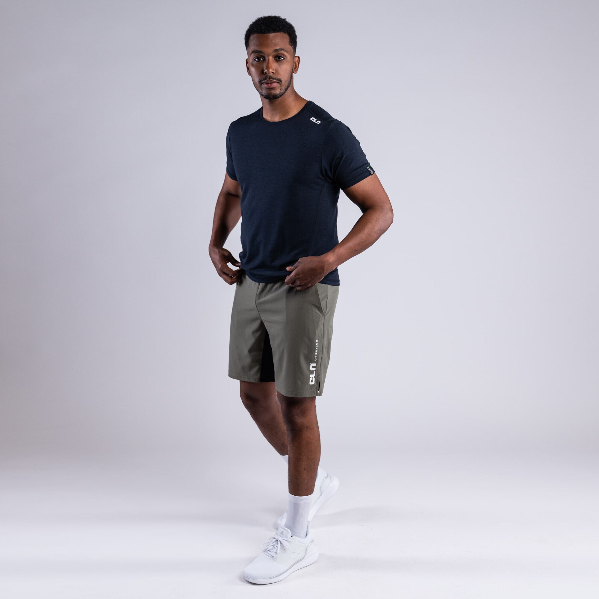 Dino stretch shorts Dusty olive