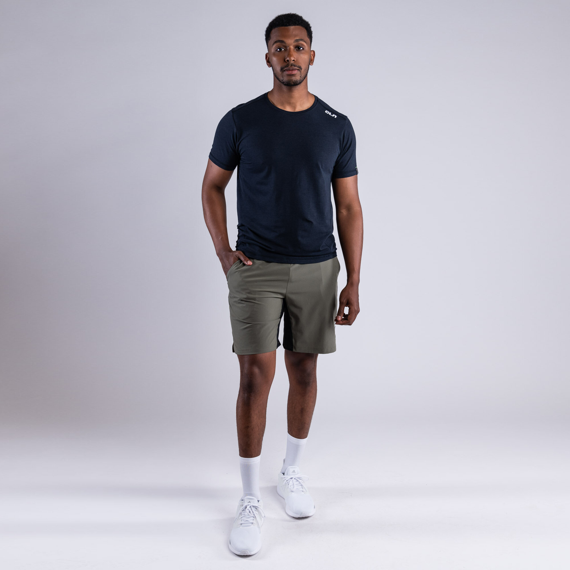 Dino stretch shorts Dusty olive