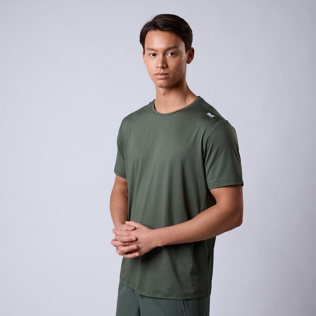 Flow mesh t-shirt Moss green