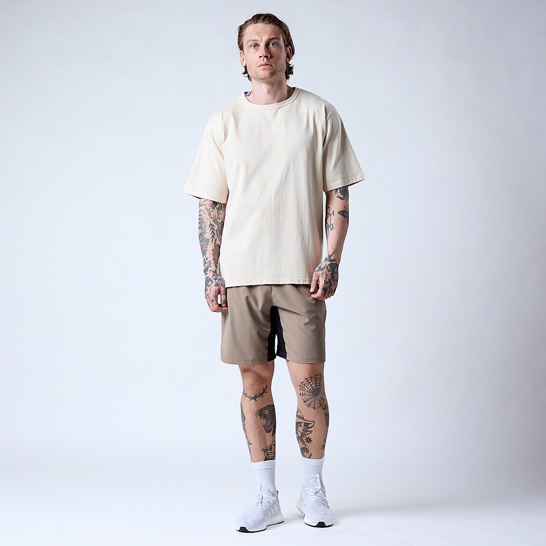 Core relaxed t-shirt print Men Cream white