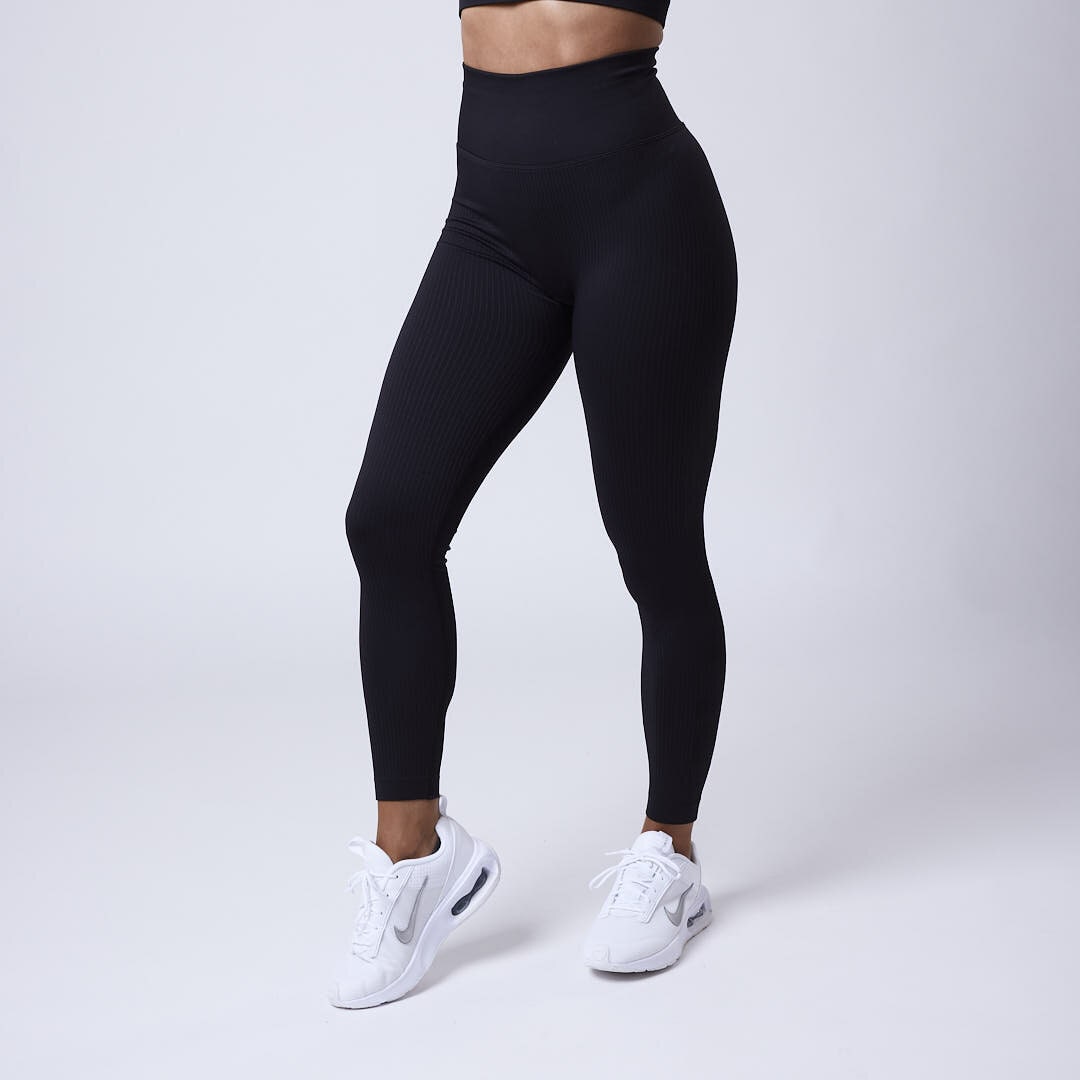 Luma ribbed seamless tights Black