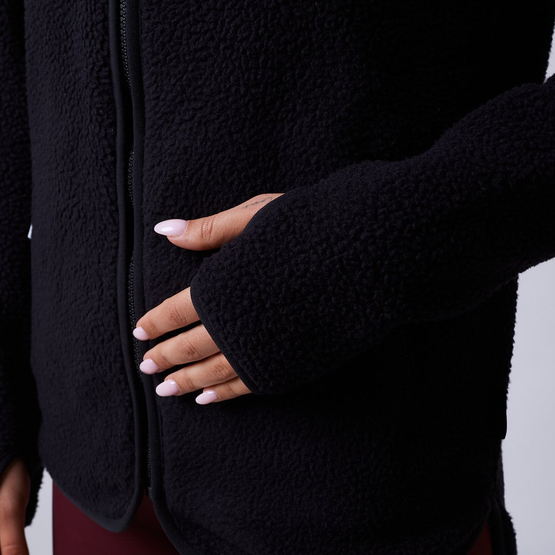 Line fleece jacket Black