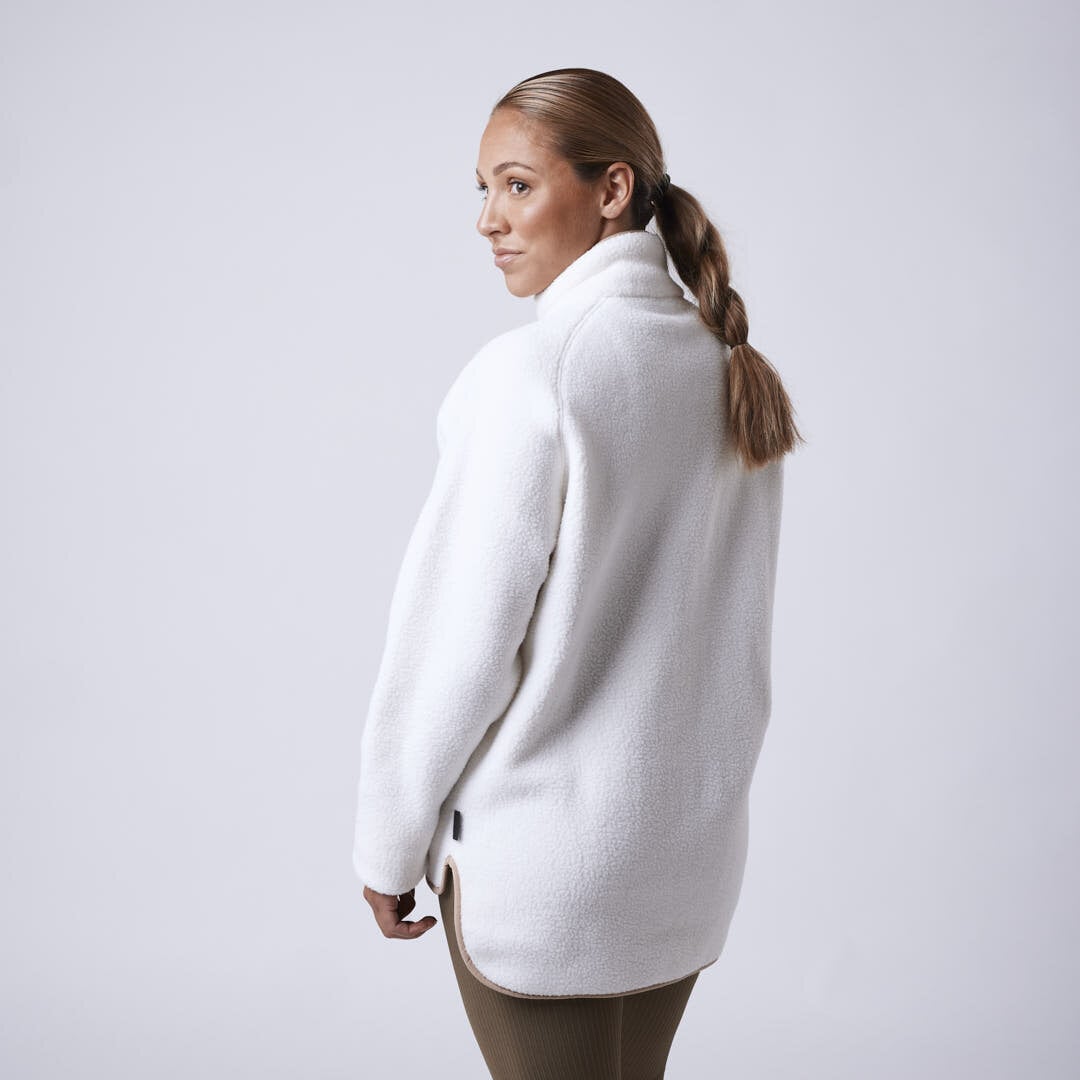 Line fleece jacket White
