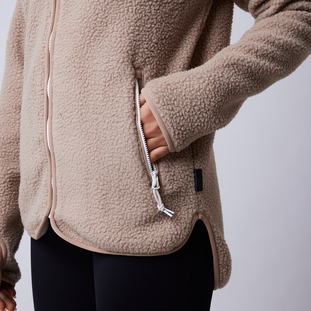 Line fleece jacket Beige