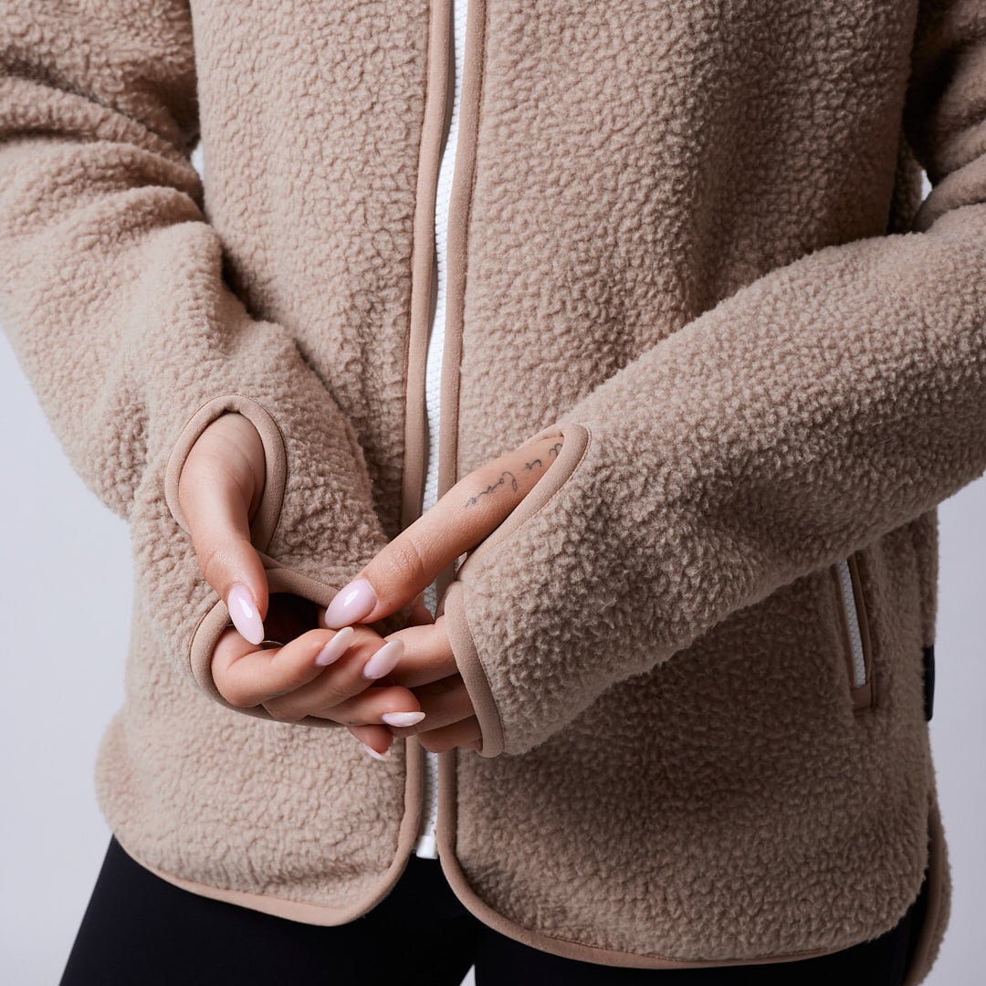 Line fleece jacket Beige