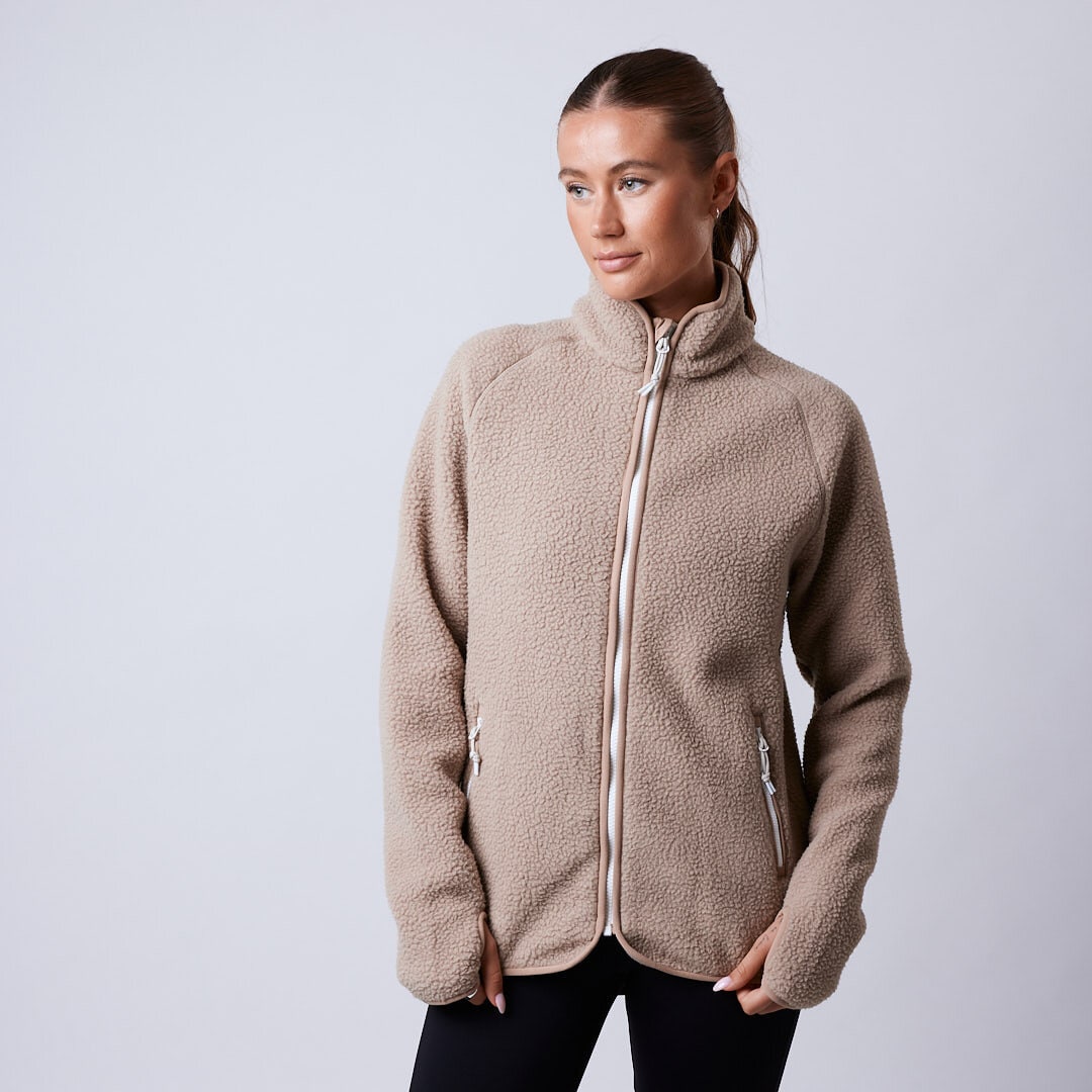 Line fleece jacket Beige