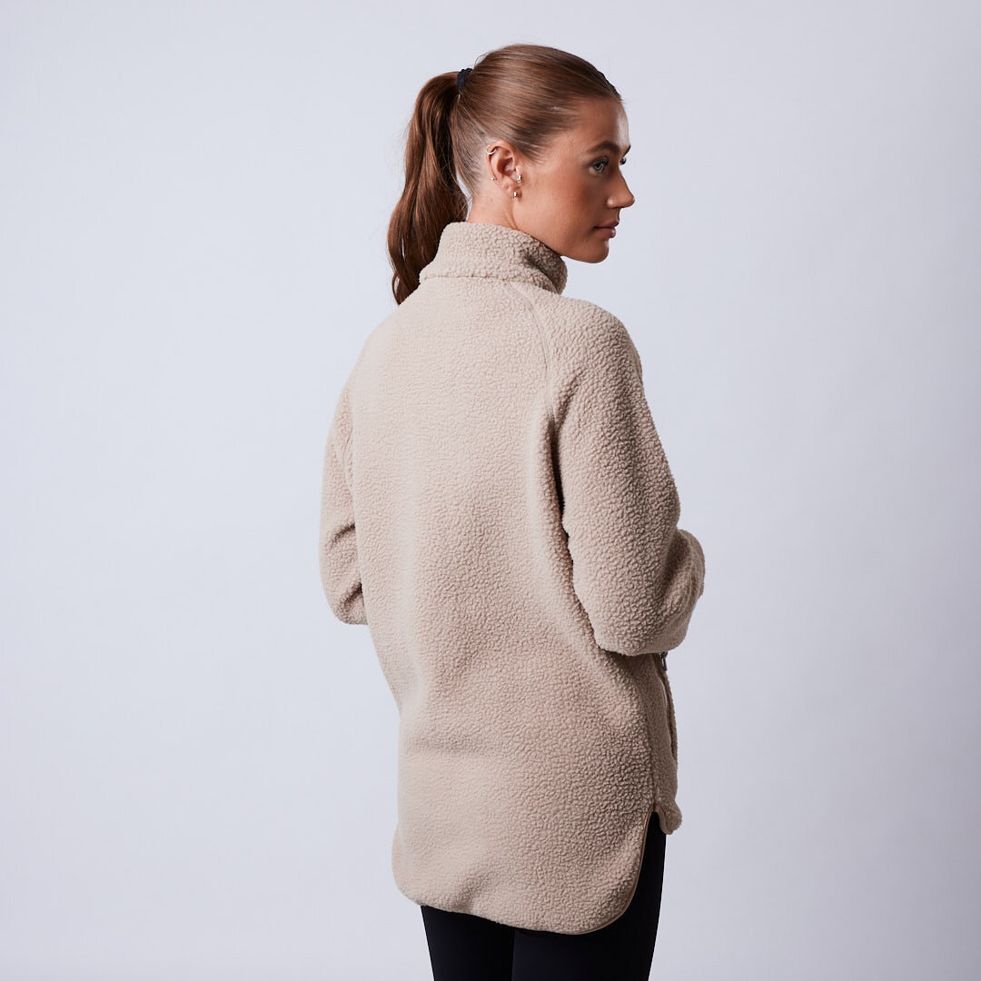Line fleece jacket Beige