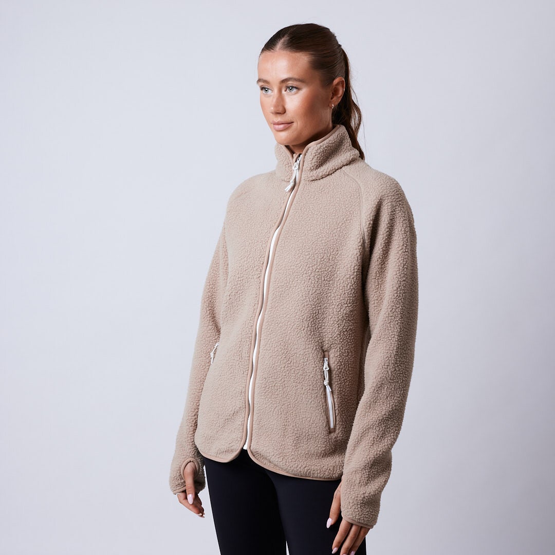 Line fleece jacket Beige