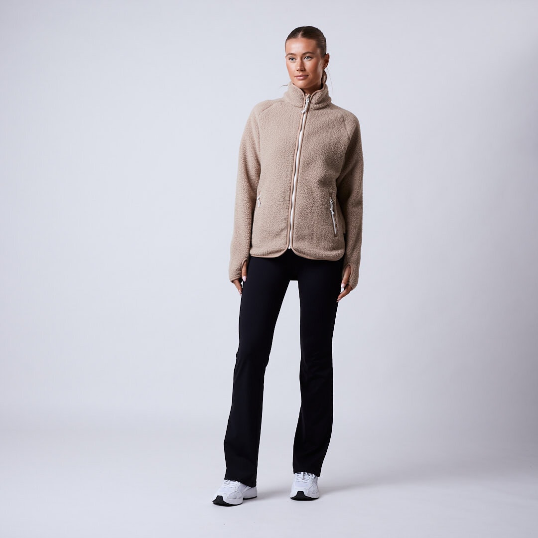 Line fleece jacket Beige