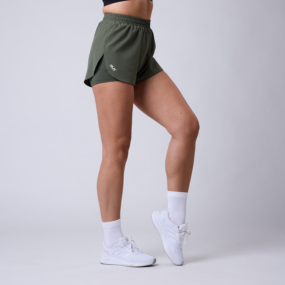 Ultra 2 in 1 shorts Moss green