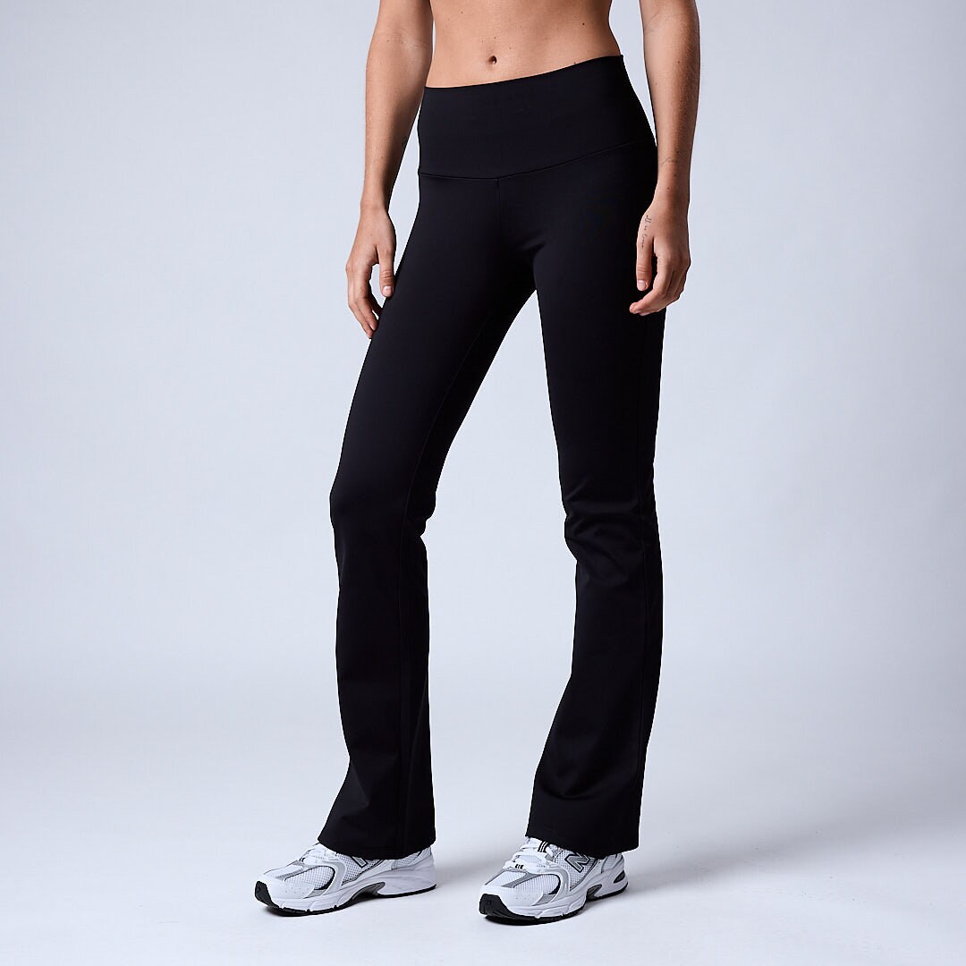 Warm flared tights Black