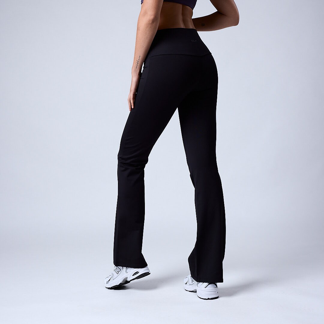 Warm flared tights Black