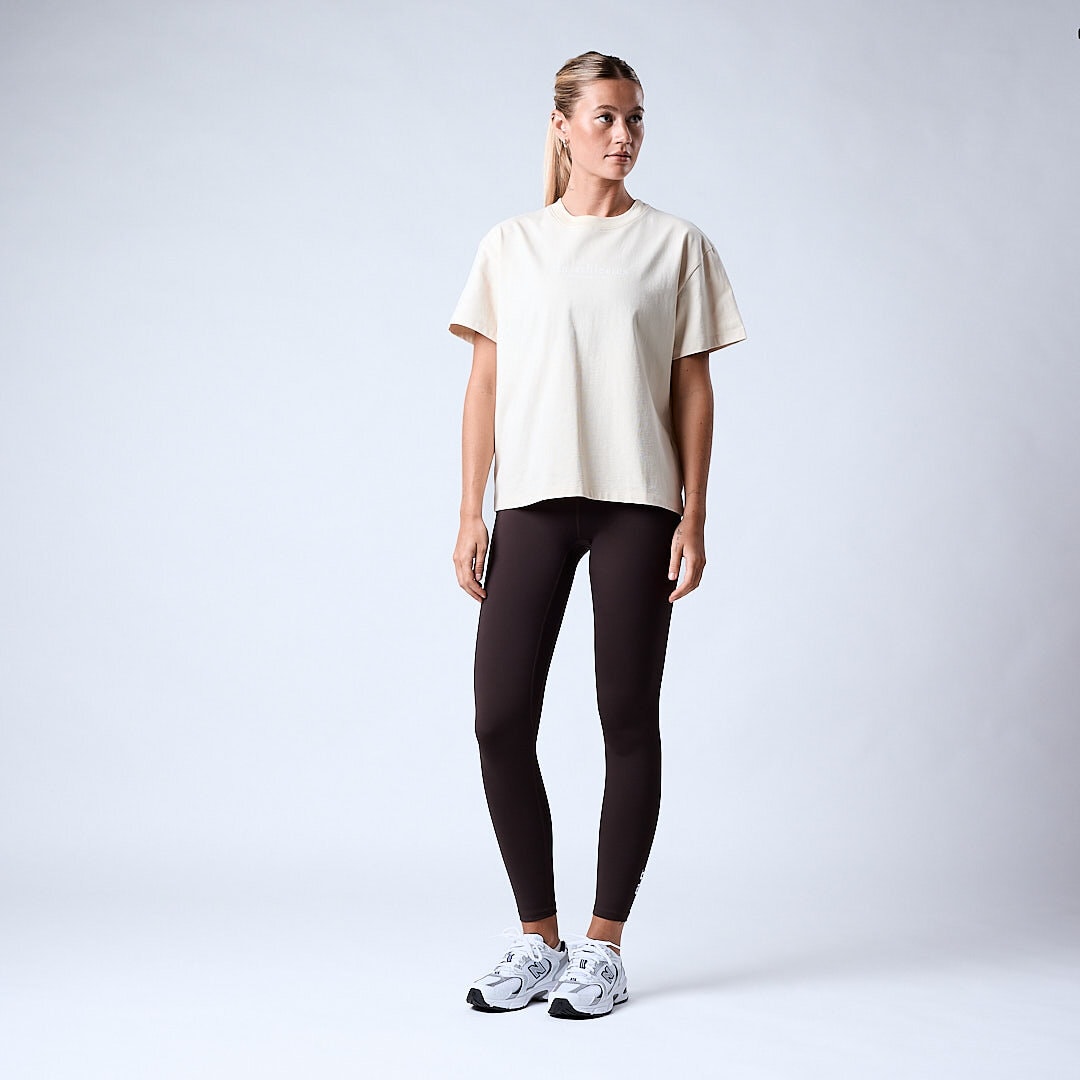 Core relaxed t-shirt print Wmn Cream white