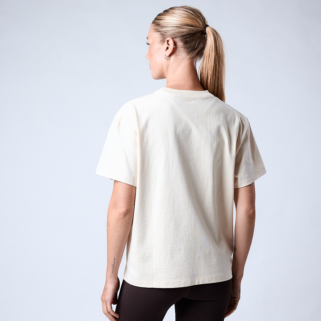 Core relaxed t-shirt print Wmn Cream white