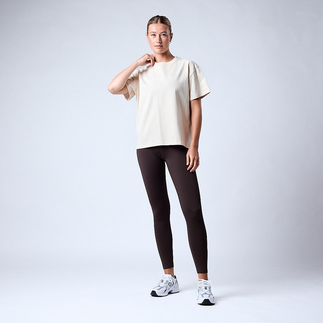 Core relaxed t-shirt print Wmn Cream white