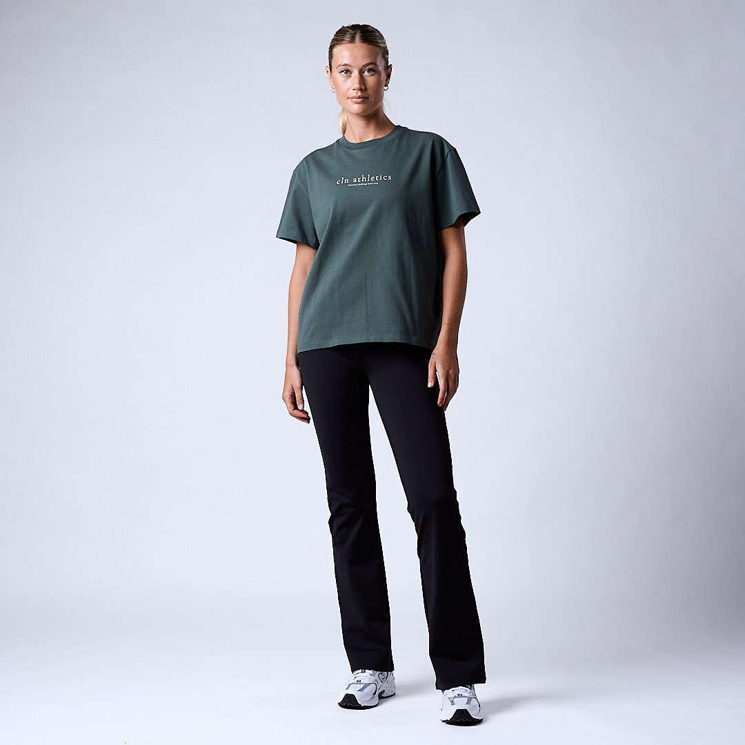 Core relaxed t-shirt print Wmn Moss green
